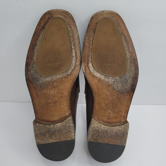 Gravati Hand Made In Italy Men's Dress Shoes Brown Leather 6769 US Size 13M - Picture 7 of 8